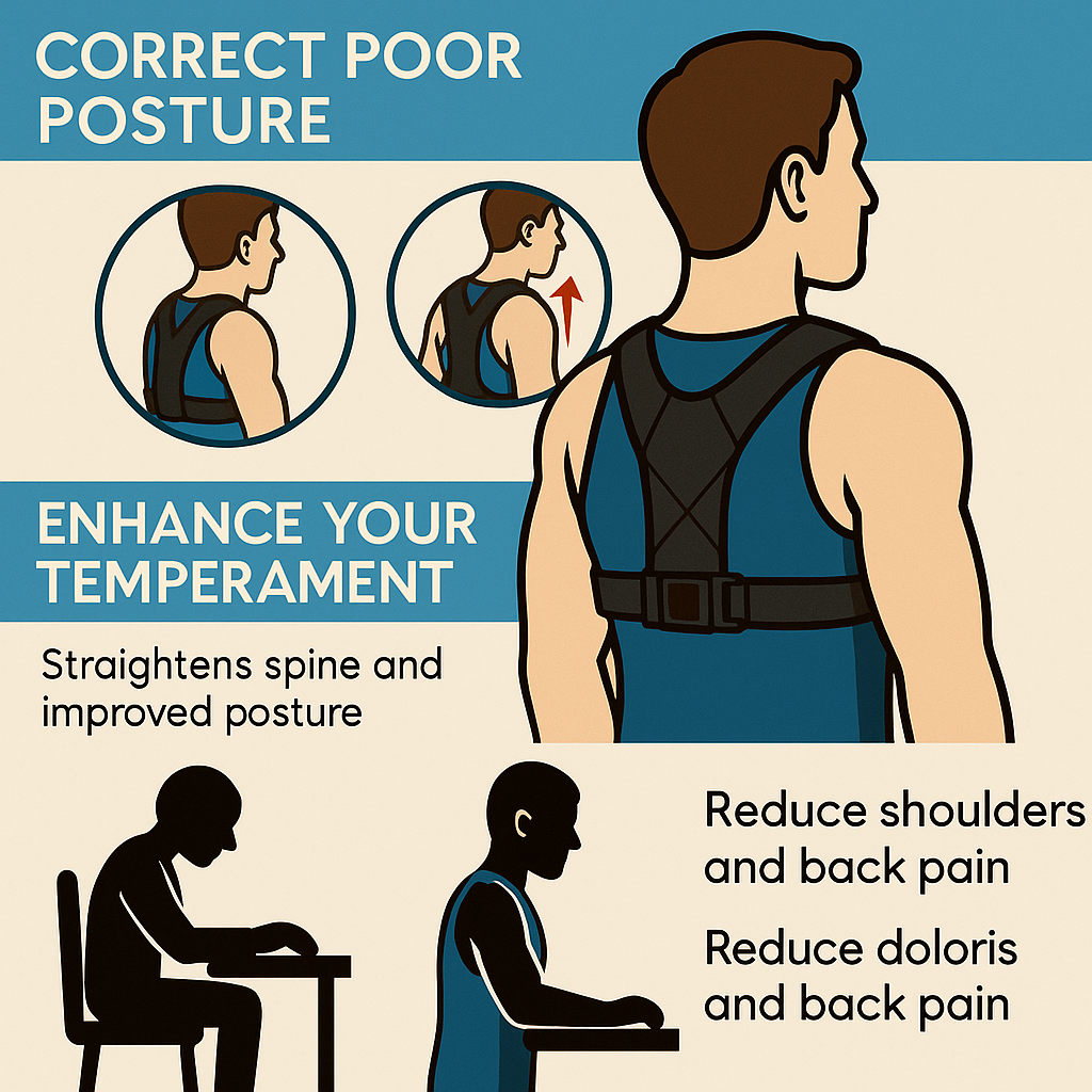Back Posture Correction Belt – Shoulder & Back Support for Men