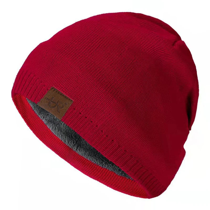 Unisex Fur-Lined Winter Beanie – Warm Knitted Hat for Men & Women