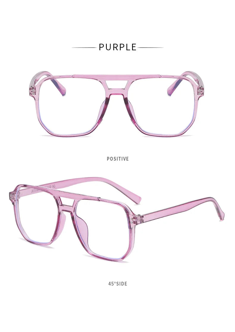 Transparent Square Computer Glasses — Anti Blue Light Eyewear