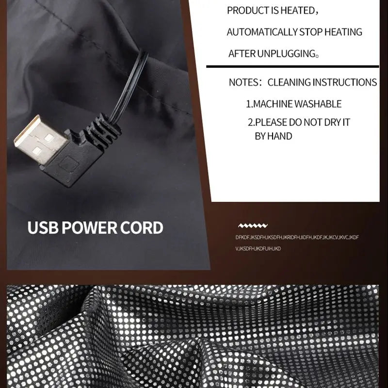 9-Zone Heated Jacket – USB Graphene Heating Coat for Men