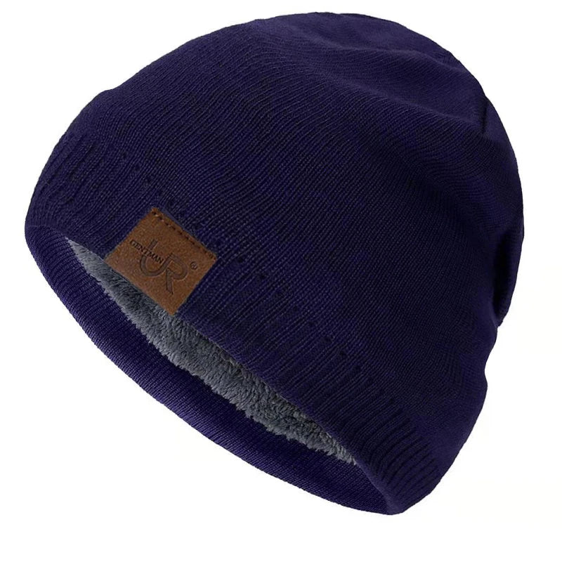 Unisex Fur-Lined Winter Beanie – Warm Knitted Hat for Men & Women