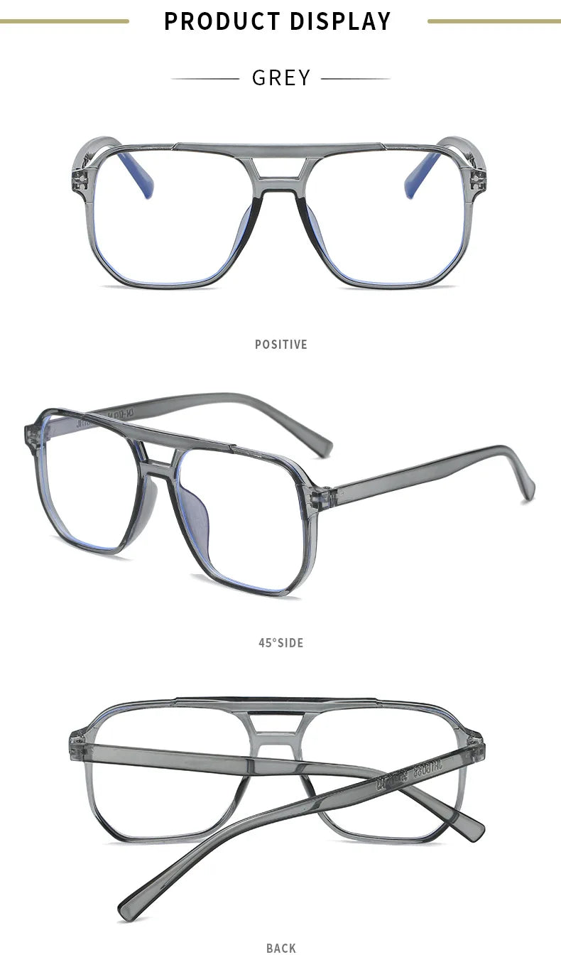 Transparent Square Computer Glasses — Anti Blue Light Eyewear