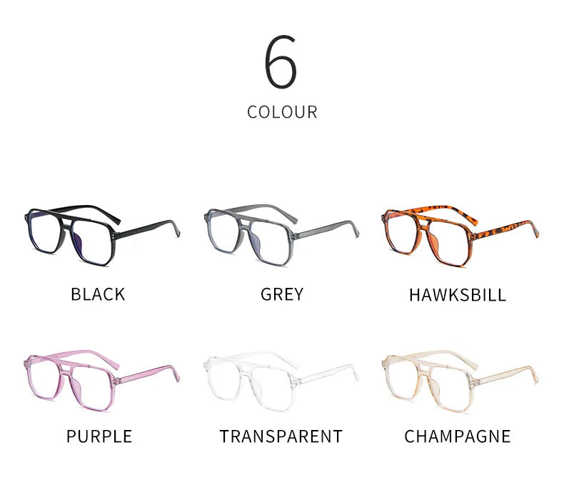 Transparent Square Computer Glasses — Anti Blue Light Eyewear