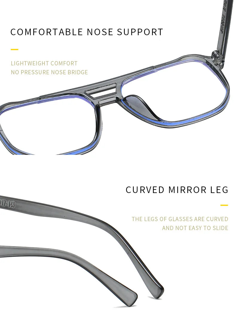 Transparent Square Computer Glasses — Anti Blue Light Eyewear