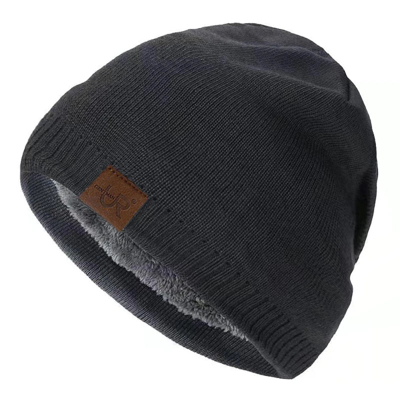 Unisex Fur-Lined Winter Beanie – Warm Knitted Hat for Men & Women