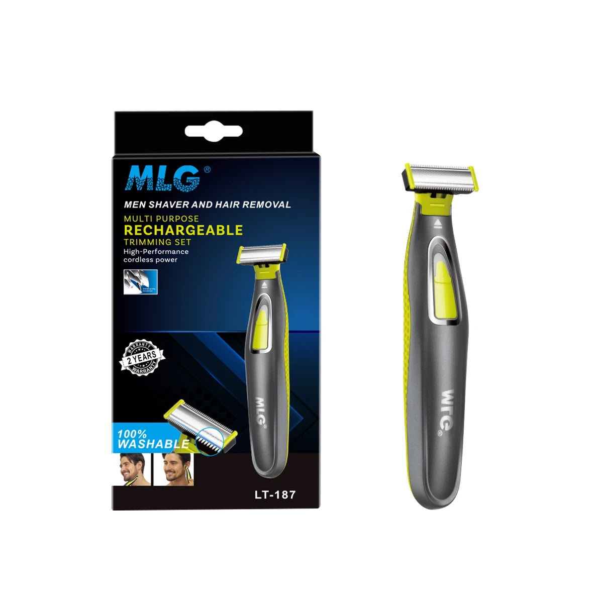 MLG Portable Electric Trimmer (T-Blade) – USB Rechargeable, Washable Head