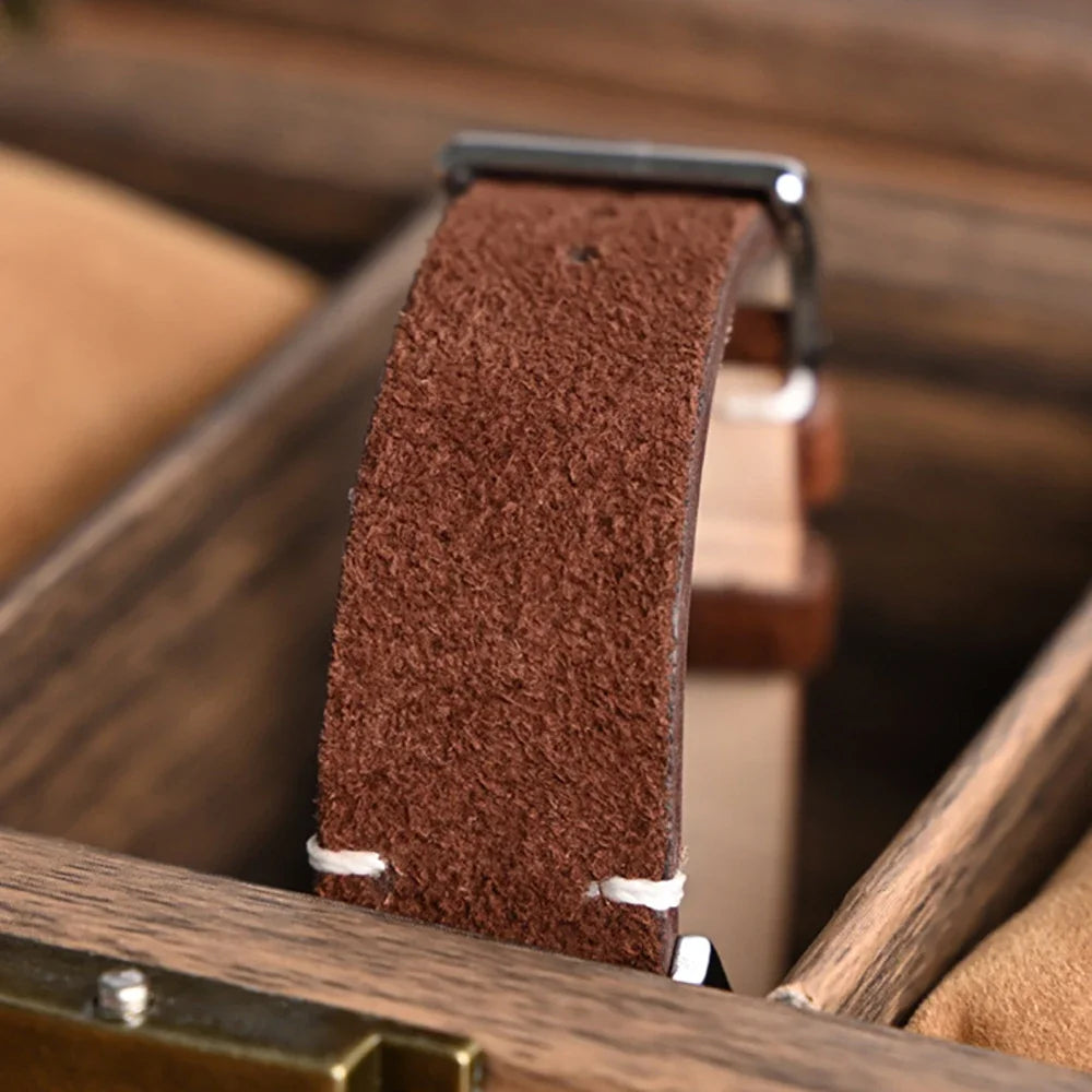 Unisex Quick-Release Suede Watch Strap – Brown Calfskin (14/16/18/20/22 mm)