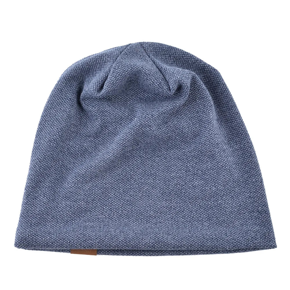 Warm Ribbed Knit Beanie – Unisex Solid Color