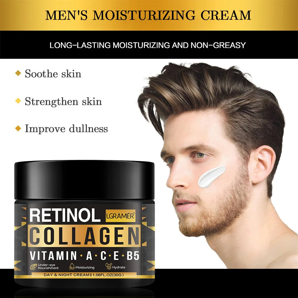 Men's Retinol & Collagen Face Cream – Anti-Wrinkle, Firming & Hydrating Skincare
