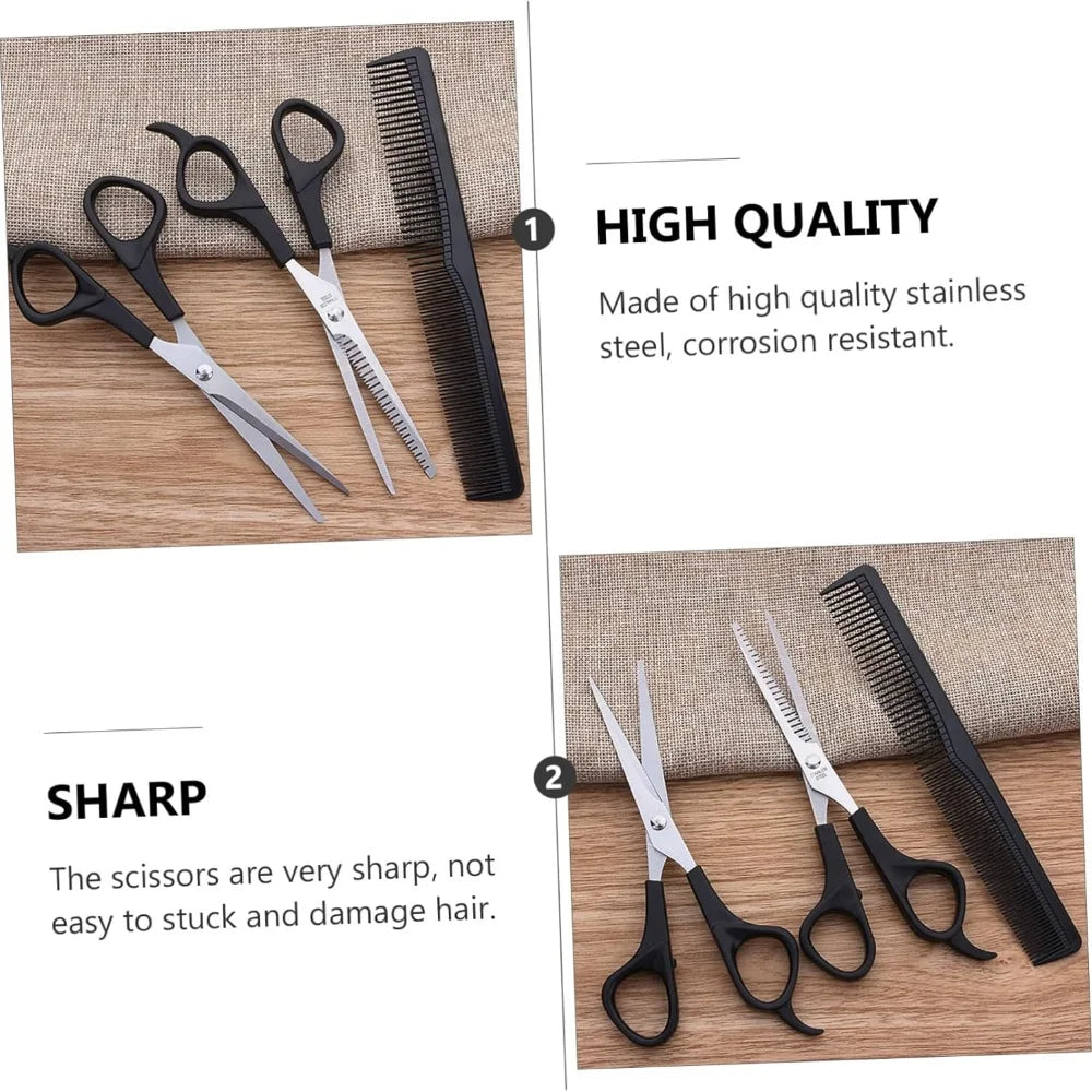 Hairdressing Scissors Kit 3 Pcs – Professional Hair Cutting & Thinning Tools for Men