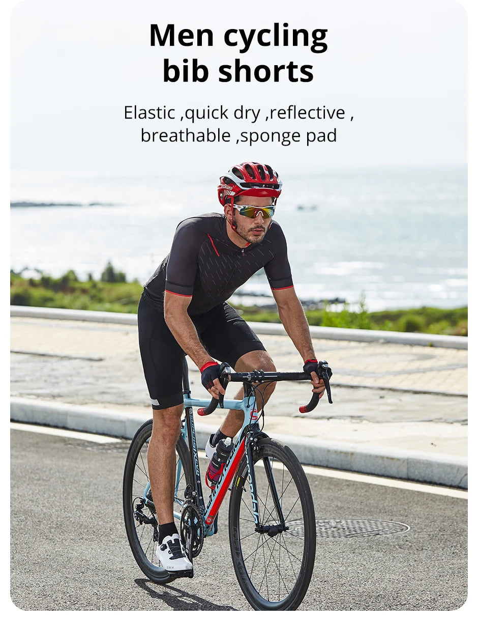 Men Pro Cycling Bib Shorts — 3D Padded, Summer