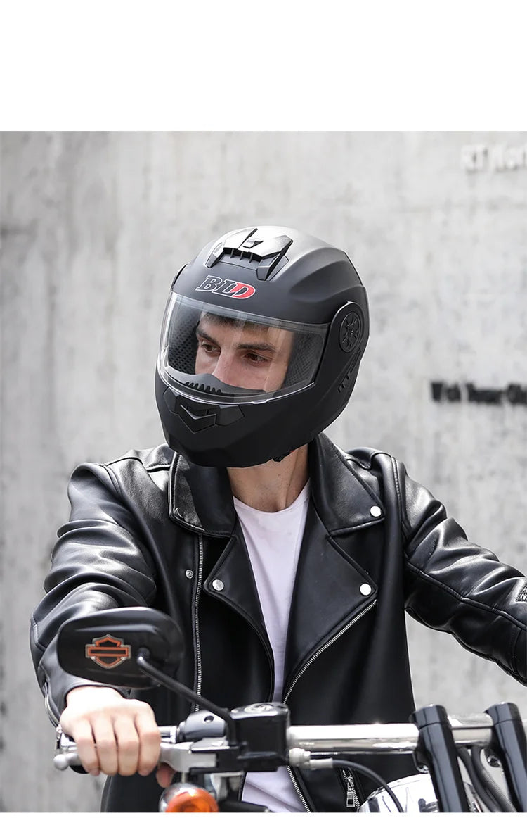 Modular Dual-Visor Motorcycle Helmet – Flip-Up Full Face (Unisex)