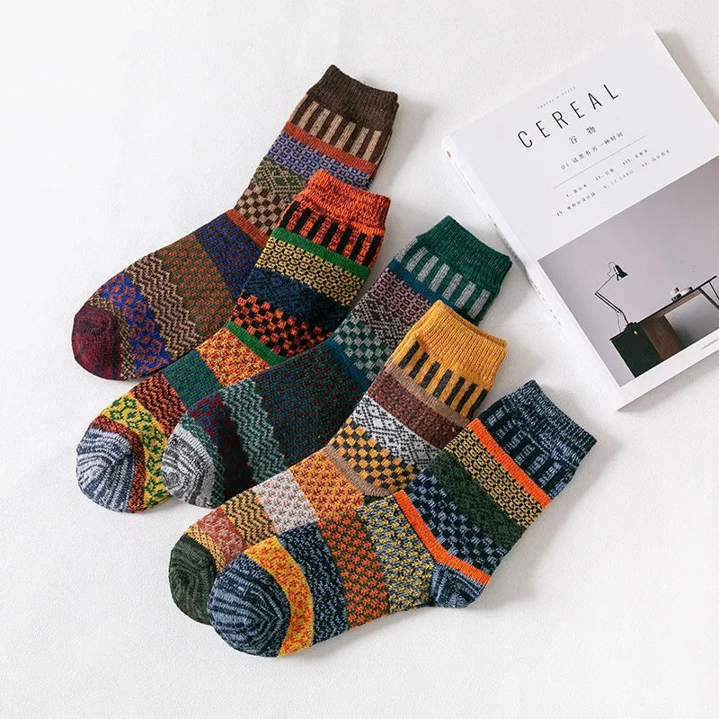 Men’s Thick Wool-Blend Winter Socks – Vintage Boot Socks (Double-Layer)
