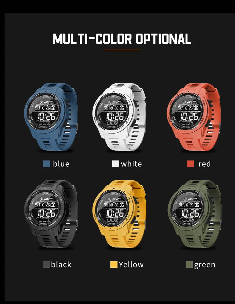 SMAEL 8105 Digital Sports Watch — Waterproof 50 m