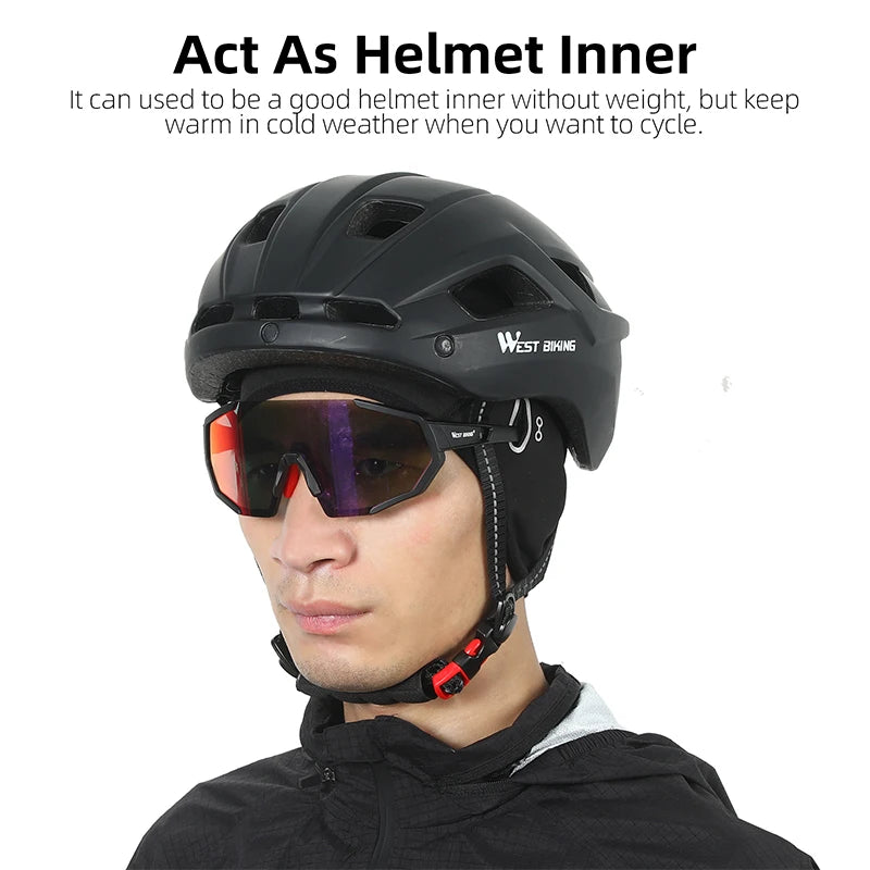 WEST BIKING Thermal Fleece Skull Cap – Wind-Resistant Helmet Liner