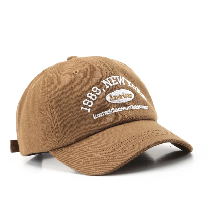 Men Cotton Baseball Cap – Adjustable Embroidered “New York 1989”