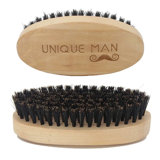 Wooden Hair & Beard Brush for Men — Natural Boar Bristle