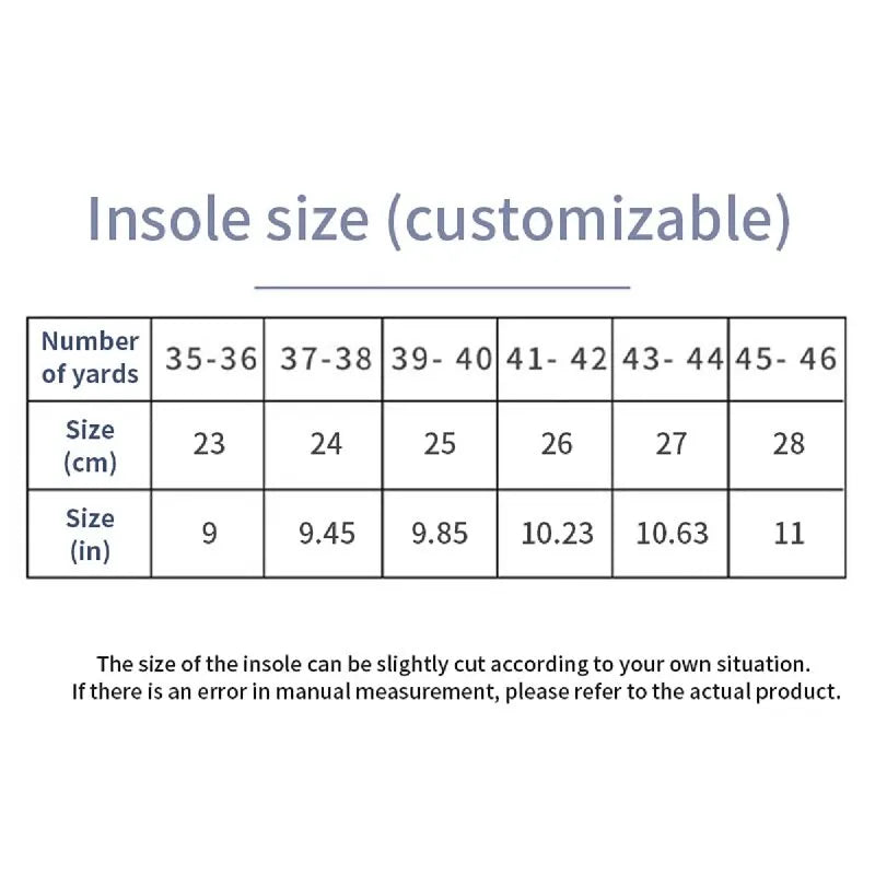 Sport Orthopedic Insoles EVA – Shock Absorbing, Arch Support, Breathable for Men