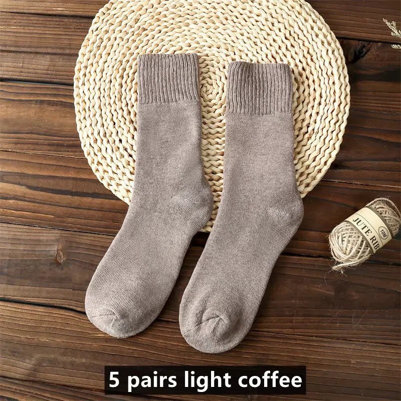 Men’s Thick Wool-Blend Winter Socks – Vintage Boot Socks (Double-Layer)
