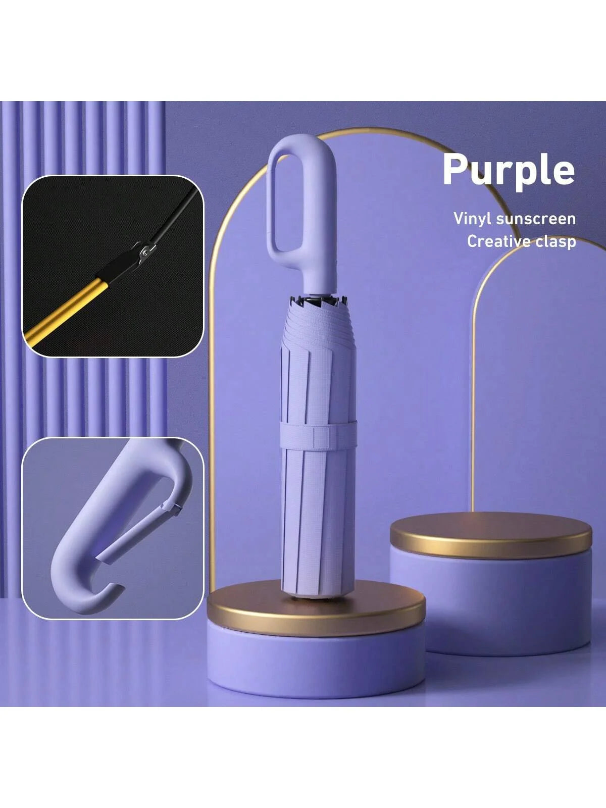 Compact Windproof Automatic Folding Umbrella – Double-Layer, One-Hand Open/Close
