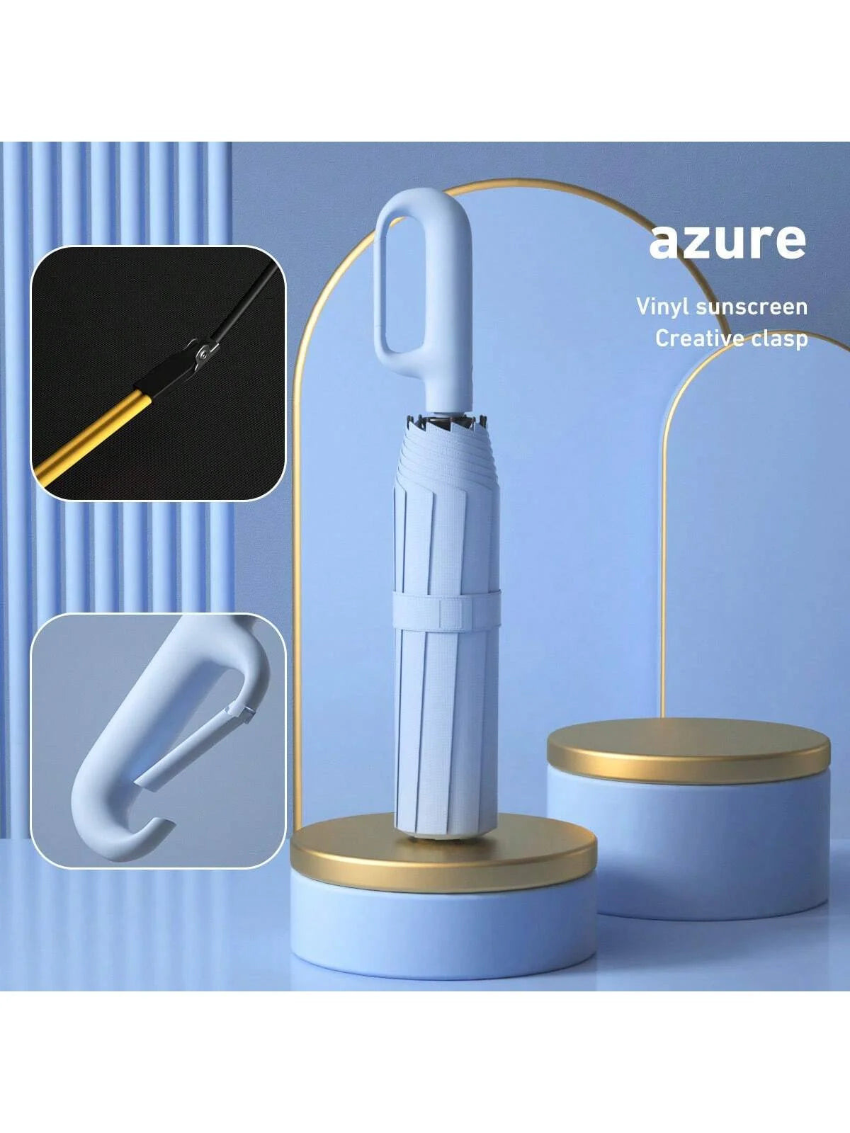 Compact Windproof Automatic Folding Umbrella – Double-Layer, One-Hand Open/Close