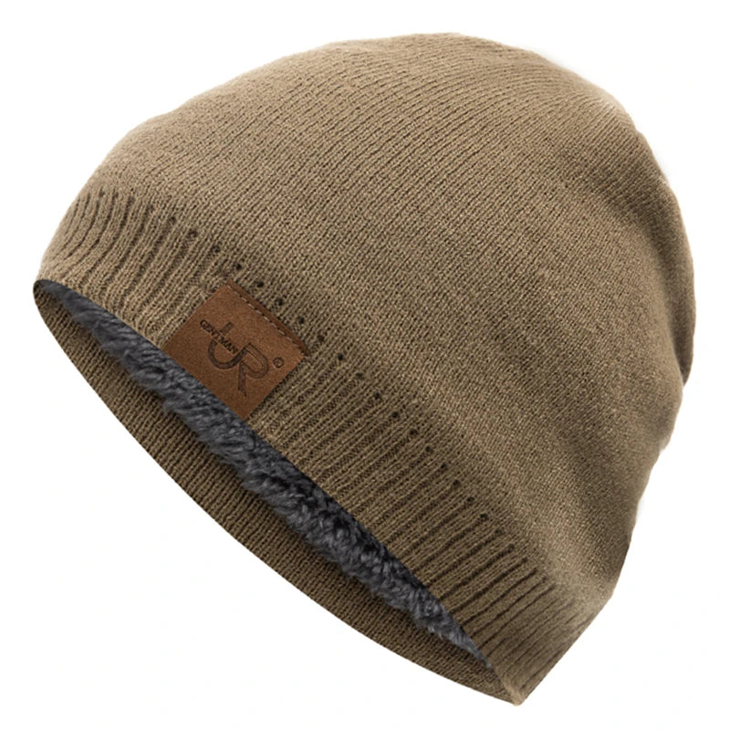 Unisex Fur-Lined Winter Beanie – Warm Knitted Hat for Men & Women