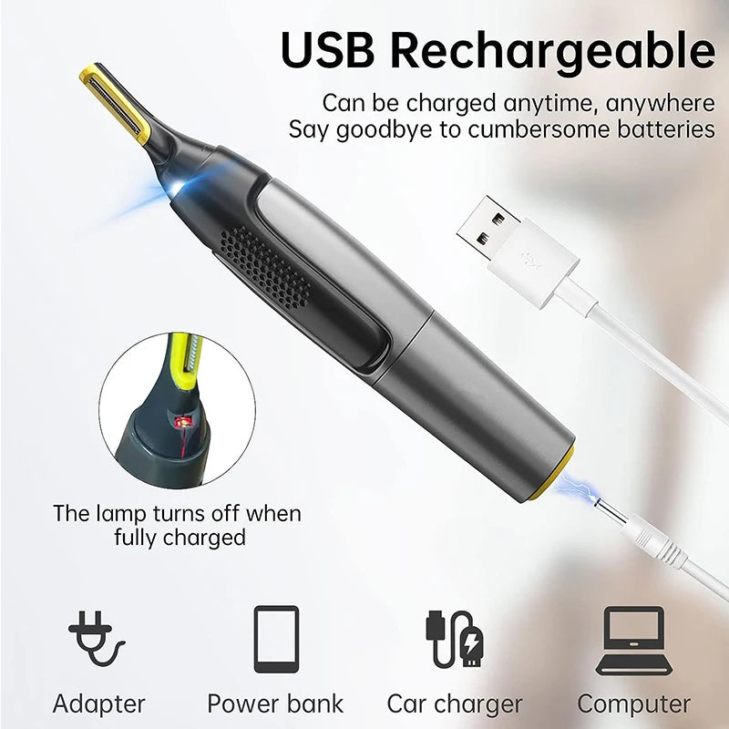 Electric Nose & Ear Hair Trimmer — Waterproof Portable Groomer