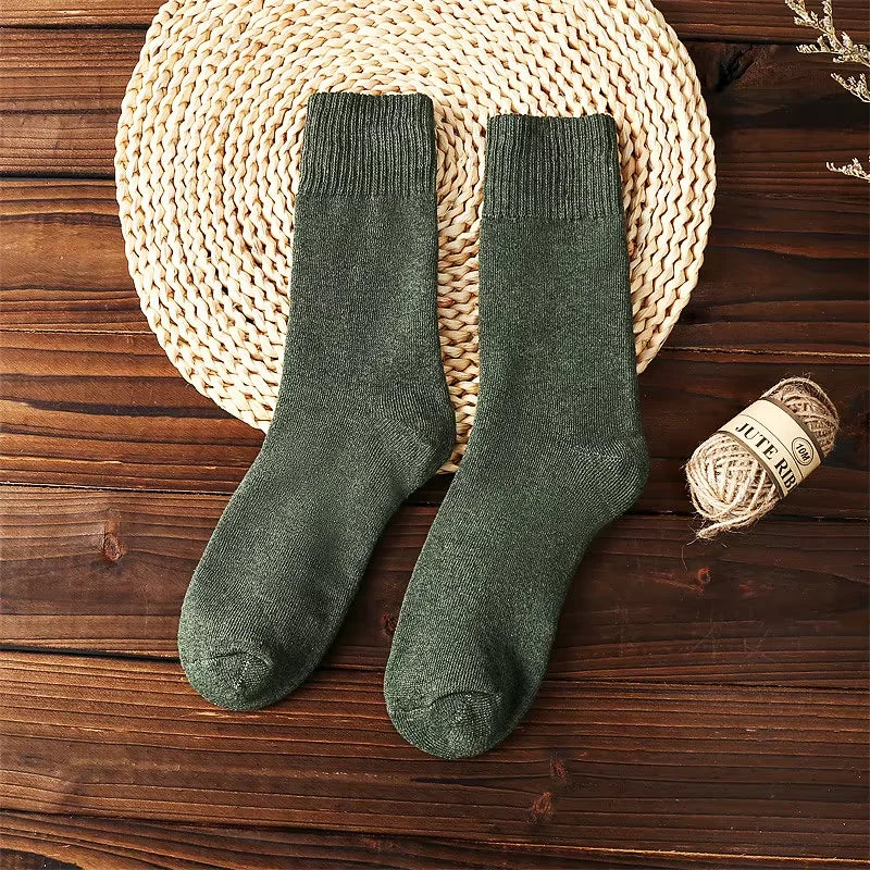Men’s Thick Wool-Blend Winter Socks – Vintage Boot Socks (Double-Layer)