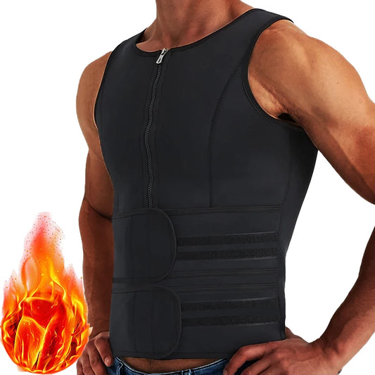 Men’s Sauna Vest Waist Trainer – Double-Belt Compression Shapewear