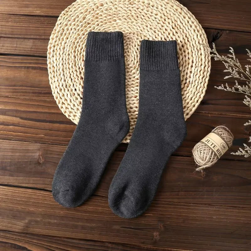 Men’s Thick Wool-Blend Winter Socks – Vintage Boot Socks (Double-Layer)