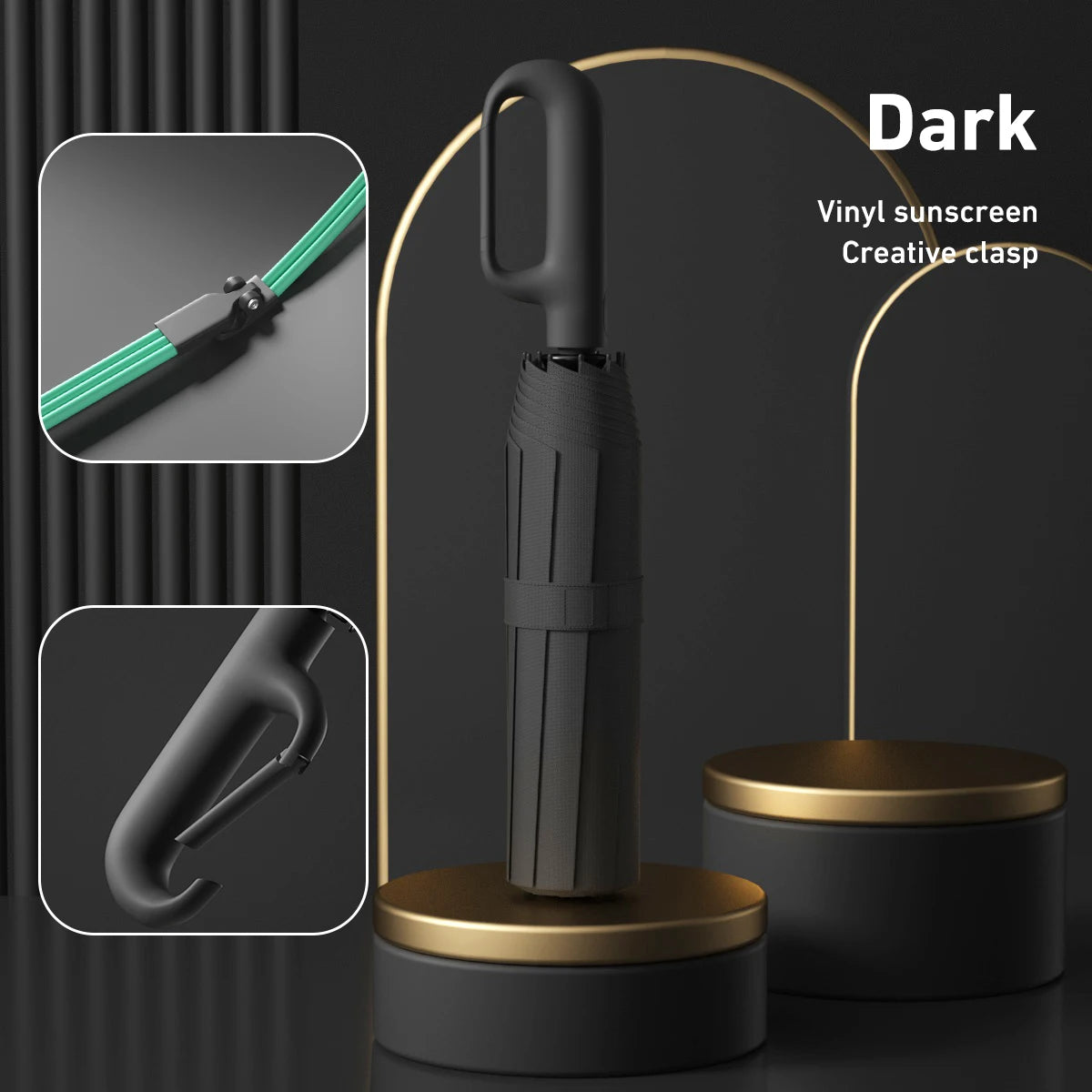 Compact Windproof Automatic Folding Umbrella – Double-Layer, One-Hand Open/Close