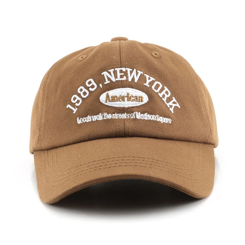 Men Cotton Baseball Cap – Adjustable Embroidered “New York 1989”