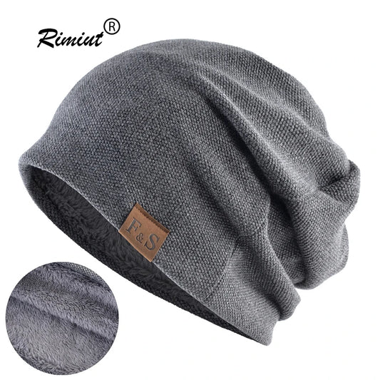 Warm Ribbed Knit Beanie – Unisex Solid Color
