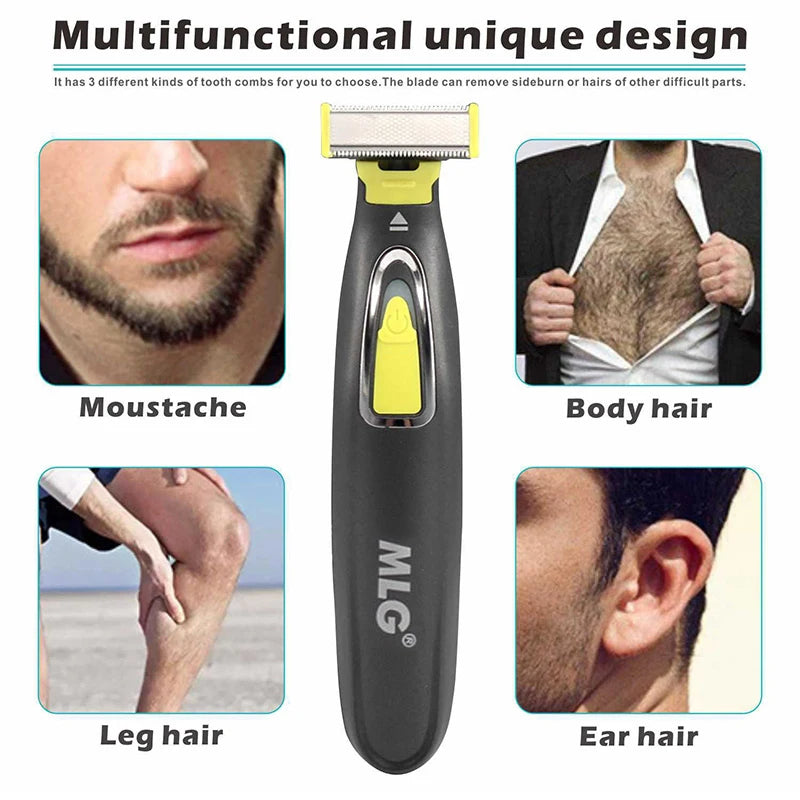 MLG Portable Electric Trimmer (T-Blade) – USB Rechargeable, Washable Head