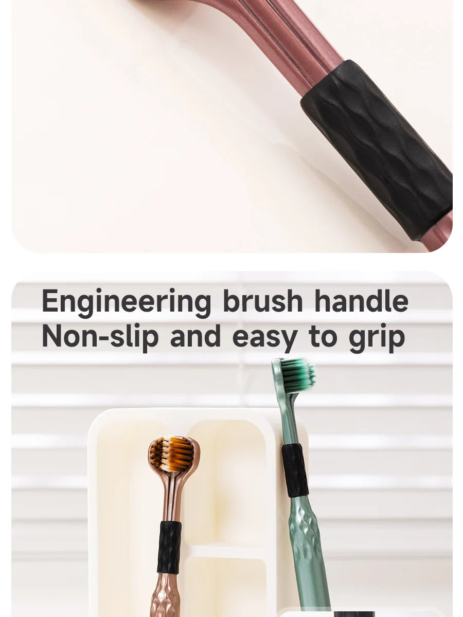 3D Three-Sided Manual Toothbrush — 6 pcs Set