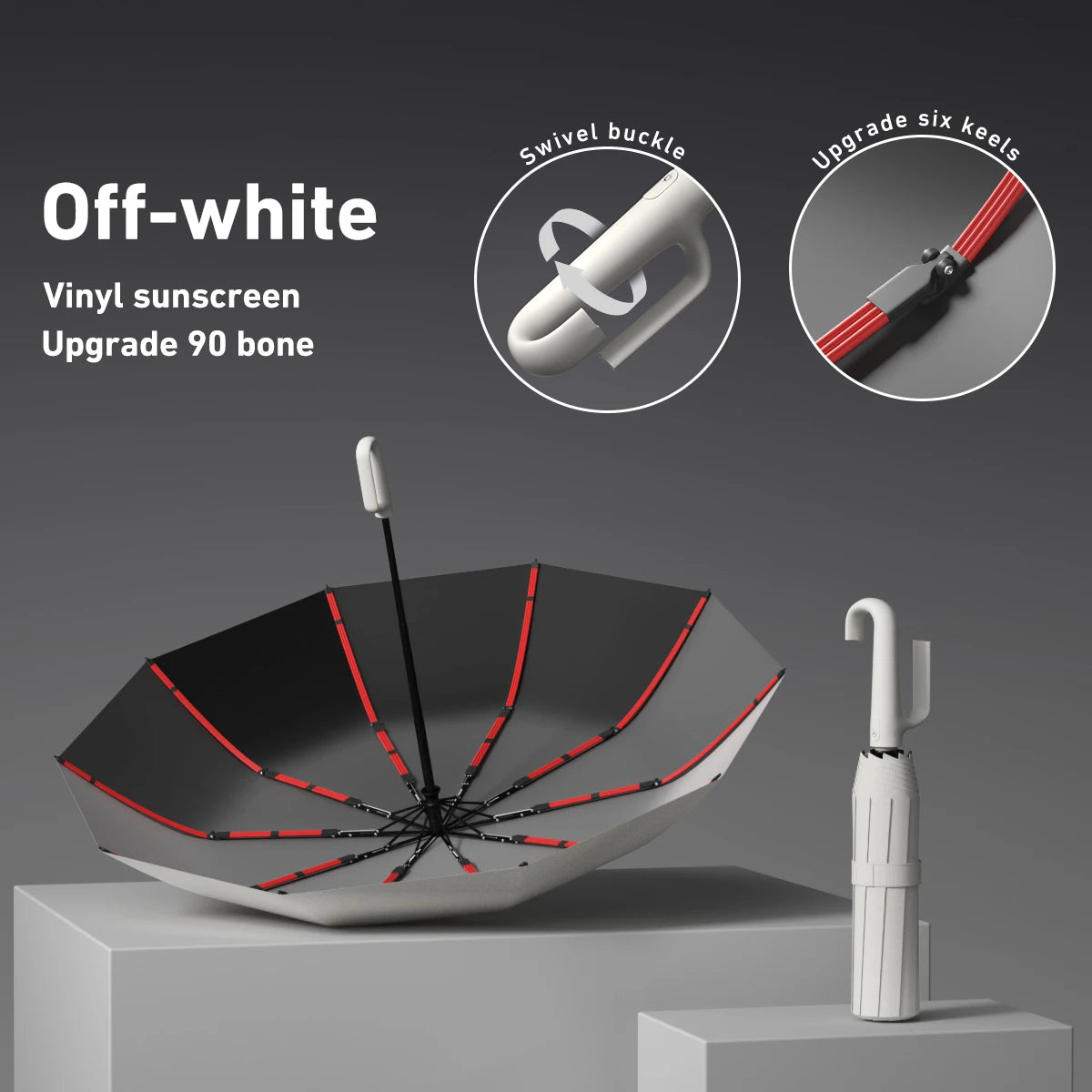 Compact Windproof Automatic Folding Umbrella – Double-Layer, One-Hand Open/Close