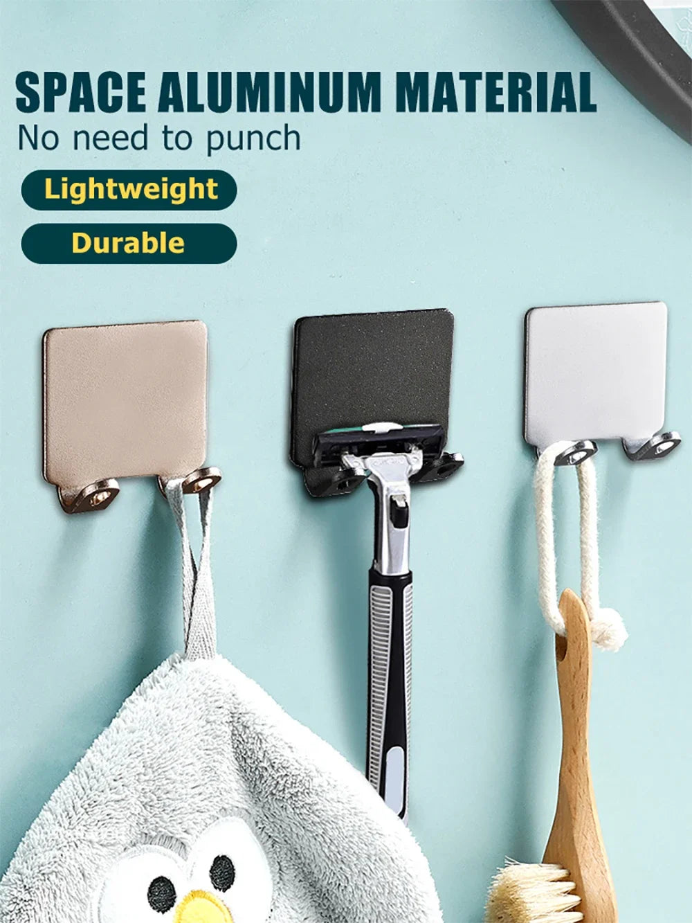 Punch-Free Razor Holder – Wall-Mounted Shaver Storage Hook for Bathroom