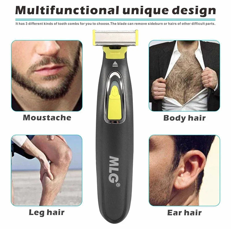 MLG Portable Electric Trimmer (T-Blade) – USB Rechargeable, Washable Head