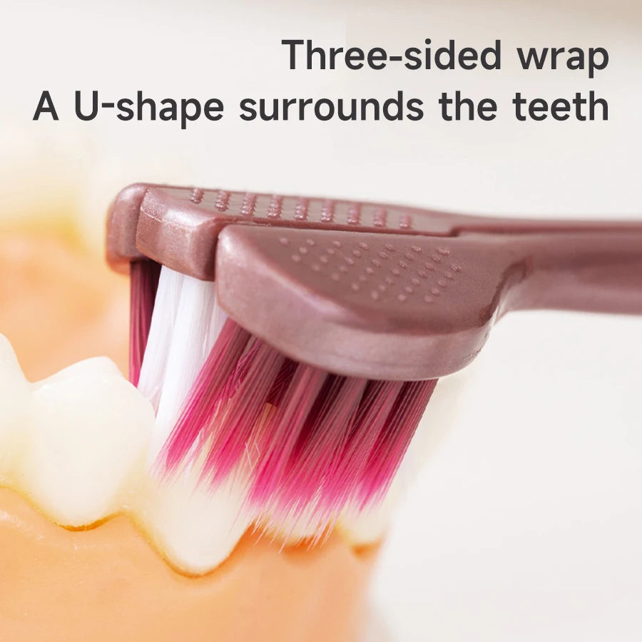 3D Three-Sided Manual Toothbrush — 6 pcs Set
