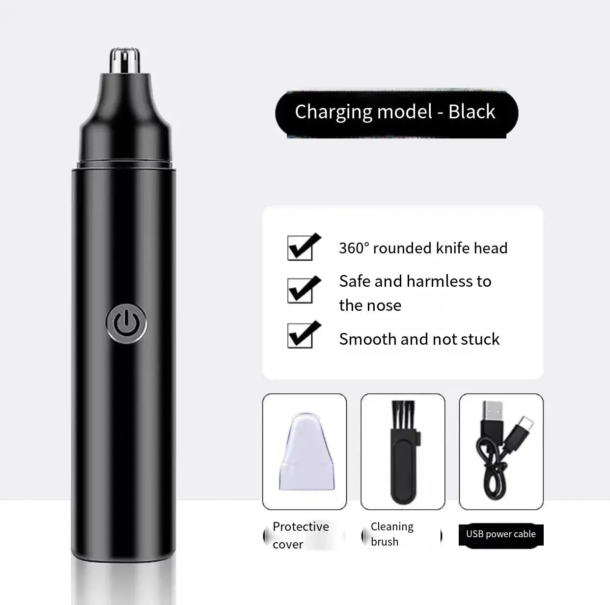 Low-Noise Electric Nose & Ear Hair Trimmer – Unisex High-Torque