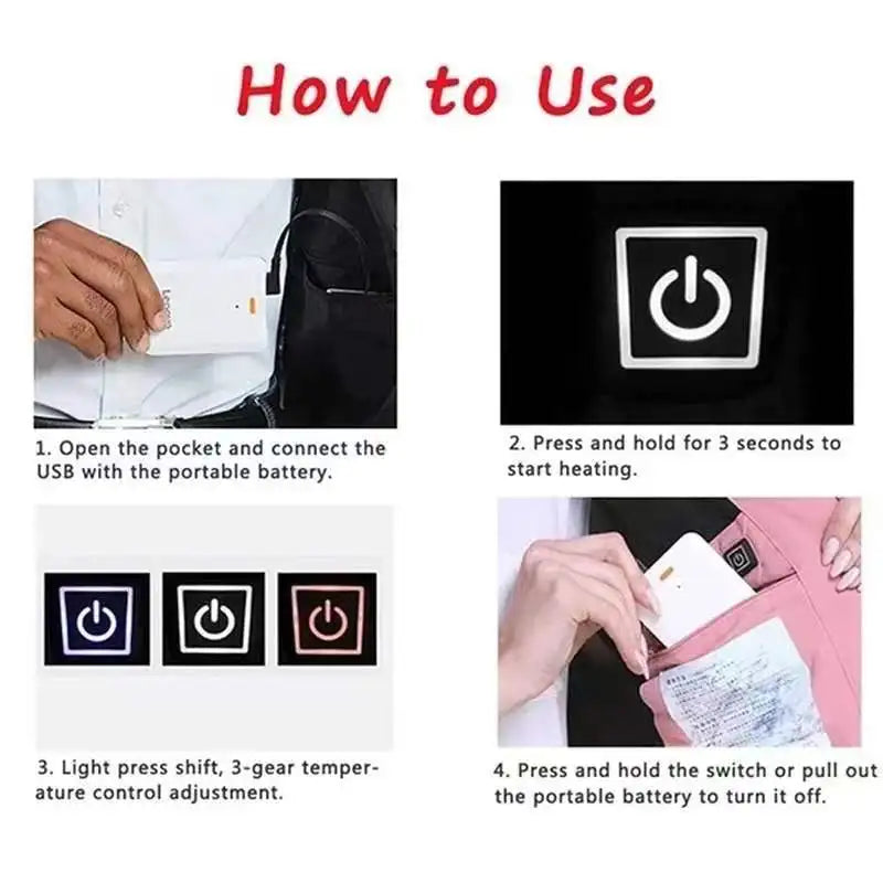 9-Zone Heated Jacket – USB Graphene Heating Coat for Men