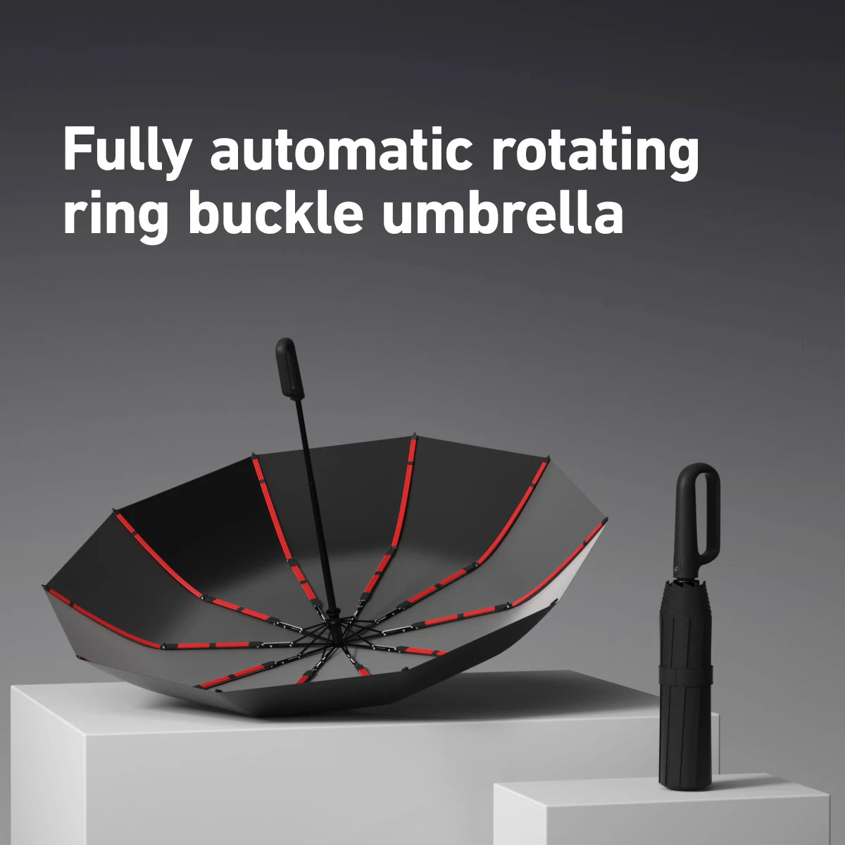 Compact Windproof Automatic Folding Umbrella – Double-Layer, One-Hand Open/Close