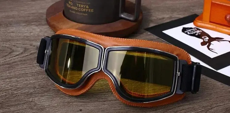 Retro Folding Motorcycle Goggles — Windproof Helmet Glasses