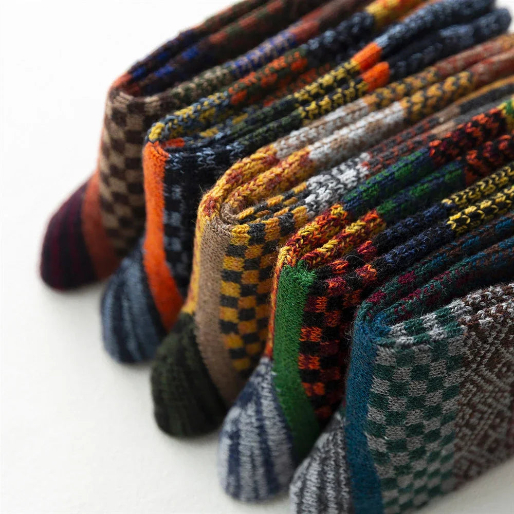 Men’s Thick Wool-Blend Winter Socks – Vintage Boot Socks (Double-Layer)