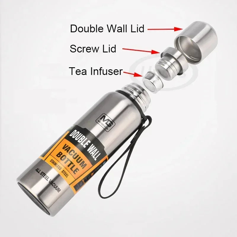 Portable Stainless Steel Thermos Bottle — Large Capacity Vacuum Flask