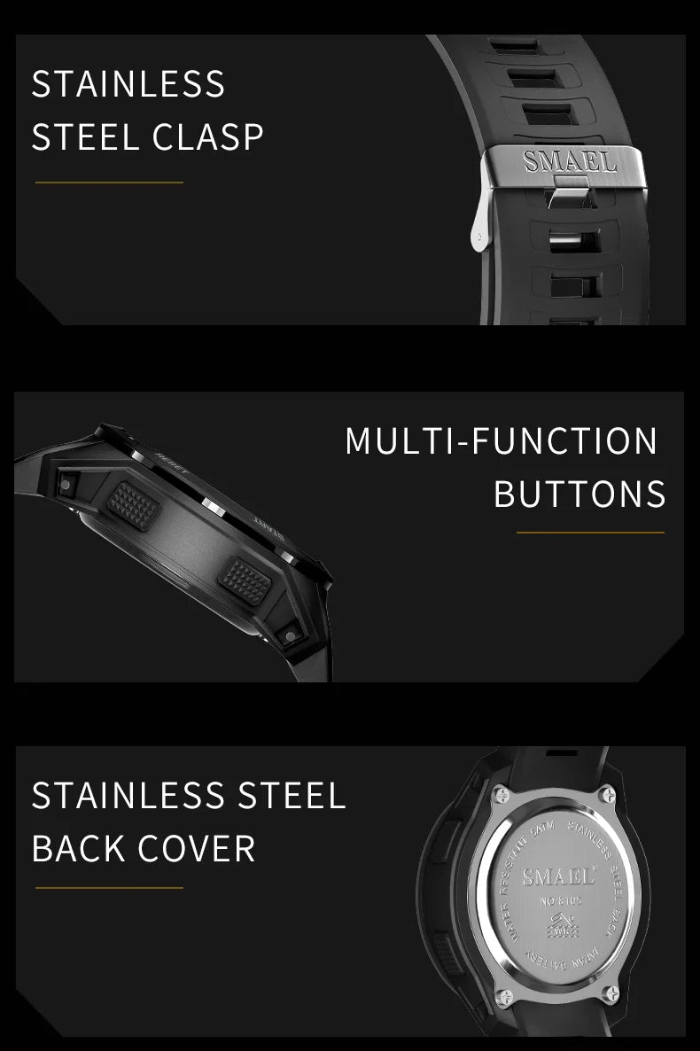 SMAEL 8105 Digital Sports Watch — Waterproof 50 m
