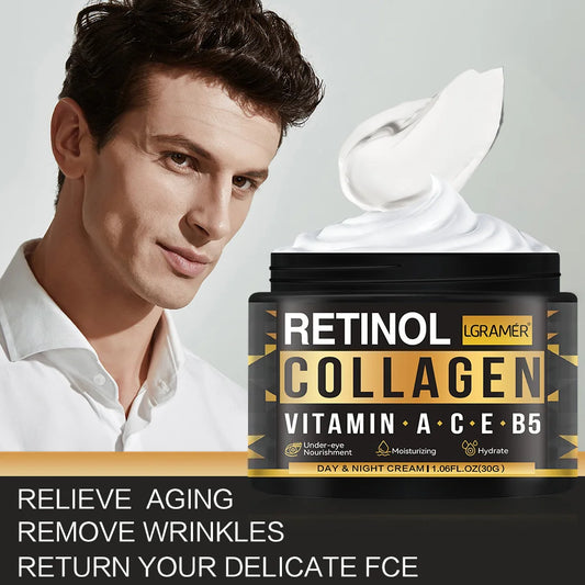 Men's Retinol & Collagen Face Cream – Anti-Wrinkle, Firming & Hydrating Skincare