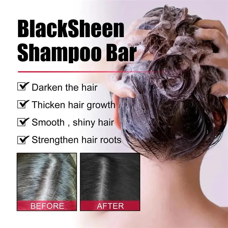 Gray-to-Black Hair Treatment Serum & Shampoo Bar
