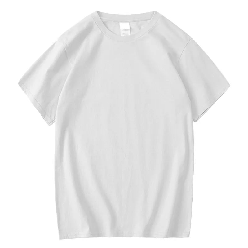 Combed Cotton Crewneck T-Shirt – Solid Color, Short Sleeve