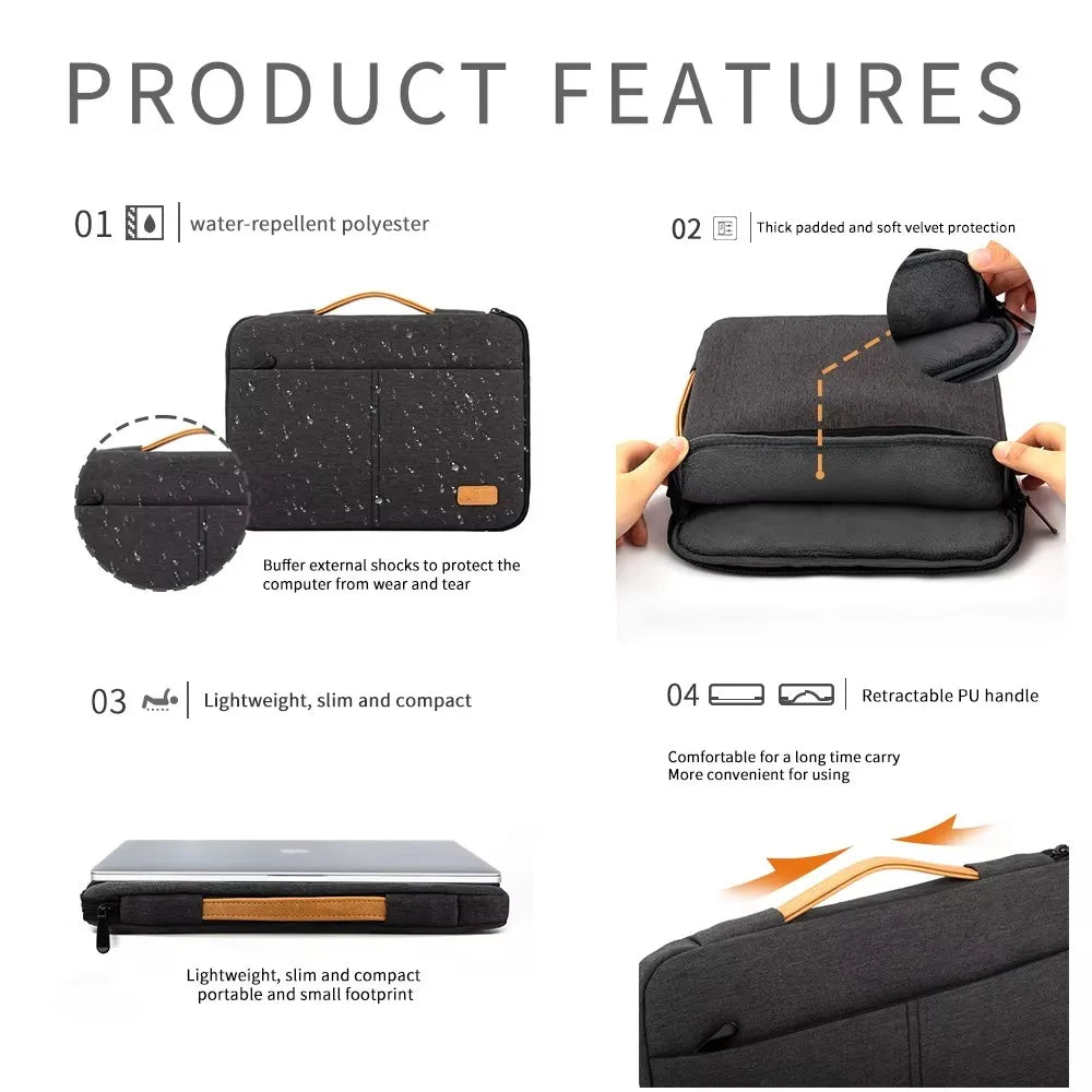 Shockproof Laptop Sleeve Bag (14–15.6") – Business Travel Notebook Case